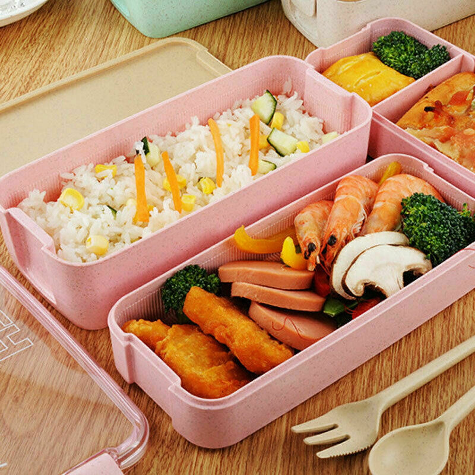 Bento Box Wheat Straw Adult Lunch Box 4 compartment Meal - Temu