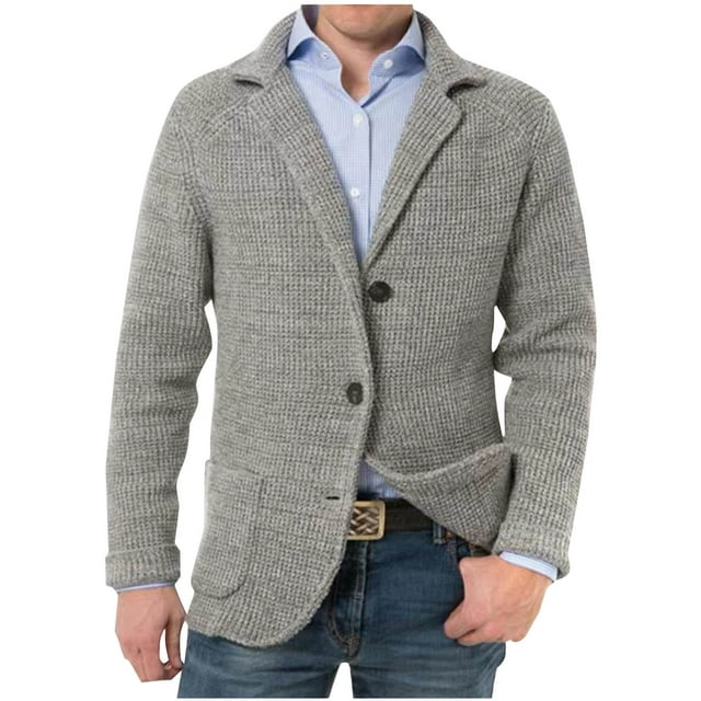 Veste de Complet Décontractée pour Homme, Blazer en Polyester à Manches Longues avec Col Rabattu et Poches à Boutons, Tenue Polyvalente Unie pour Affaires en Plein Air, Veste de Bureau Quotidienne d'Épaisseur Standard