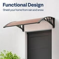 thumbnail image 3 of SPECSTAR Polycarbonate Window Door Awning Canopy Brown with Black Bracket 40 Inch x 40 Inch, 3 of 7