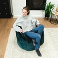 thumbnail image 4 of Big Joe Milano Bean Bag Chair for Kids, Teens, Adults, Ultra-Soft Emerald Plushie Polyester Blend, Lightweight Seat for Reading Nook and Gaming, 2.5 foot Refillable, 4 of 9