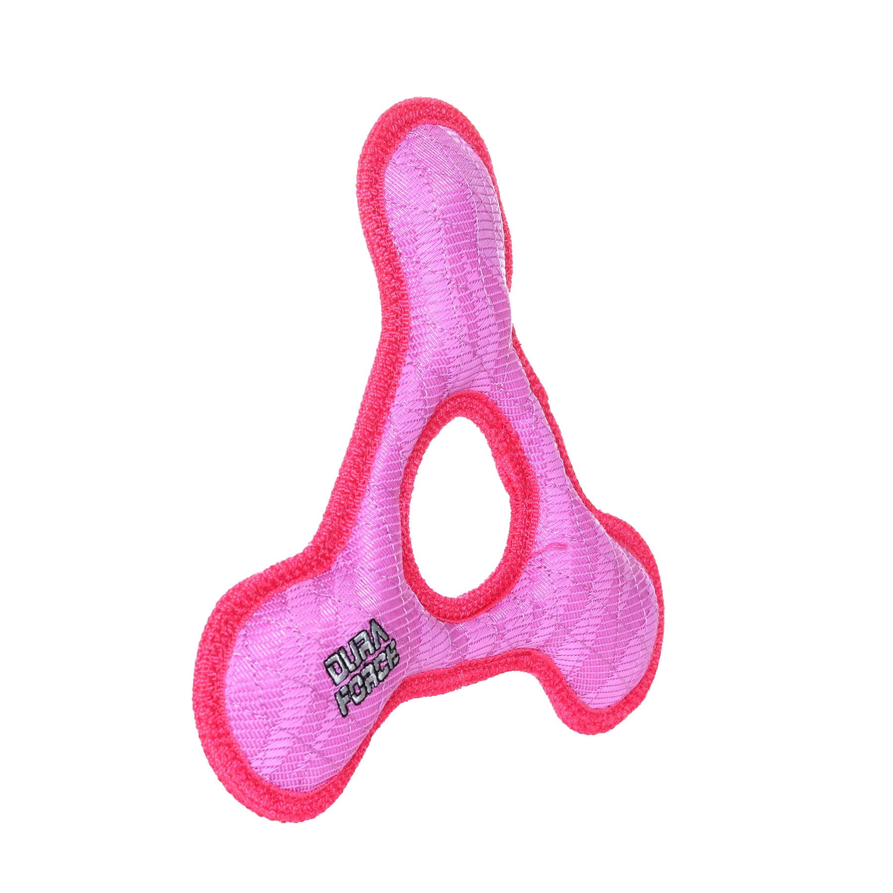 DuraForce Triangle Ring Tiger Pink-Pink, 2-Pack, Durable Woven Mesh Fiber Squeaky Dog Toy