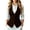 Brown, variant on Dress Jackets for Women Business Casual Sleeveless Slim Fitted Blazers Lapel Three-Button Office Work Blazer Jacket Black XL