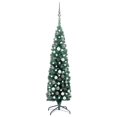 thumbnail image 1 of vidaXL Slim Artificial Pre-lit Christmas Tree with Ball Set Green 120cm, 1 of 5