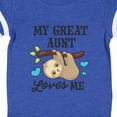 thumbnail image 3 of Inktastic My Great Aunt Loves Me with Sloth and Hearts Gift Baby Boy or Baby Girl Bodysuit, 3 of 4