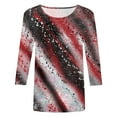 thumbnail image 4 of Youmylove Fashion Tshirts For Womens Casual Summer Tops Three Quarter Sleeve Round Neck Tee T-Shirt Colorful Printed Ladies Dailywear, 4 of 4