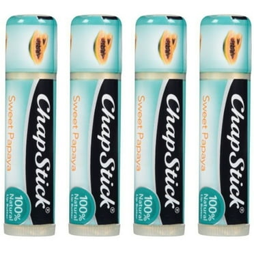 Pack of (4) ChapStick 100 Percent Natural Lip Butter Tube, Sweet Papaya Flavor, 0.15 Oz