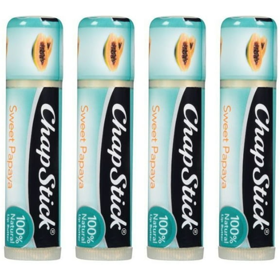 Pack of (4) ChapStick 100 Percent Natural Lip Butter Tube, Sweet Papaya Flavor, 0.15 Oz