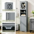 thumbnail image 6 of Costway 67" Tall Bathroom Cabinet Freestanding Storage Cabinet with 5 Adjustable Shelves Gray, 6 of 10