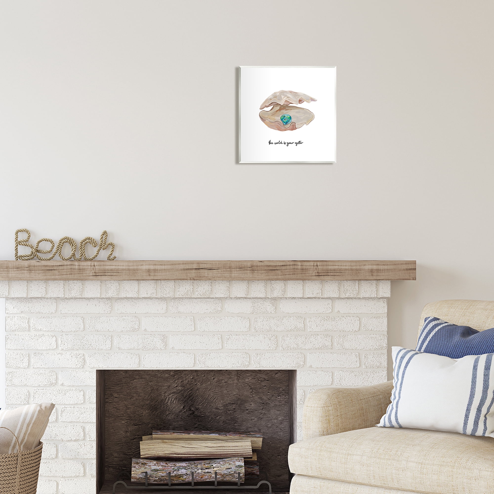 Stupell Industries Clam Shell Turquoise Pearl Animals & Insects Painting Unframed Art Print Wall Art