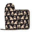 thumbnail image 2 of Honeii French Bulldog patten Oven Mitts and Pot Holders Sets, Baker Oven Mitts, Mittens for Kitchen Decor, Baking Lover over Gloves Gifts, 2 of 7
