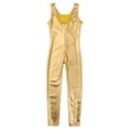 thumbnail image 5 of TiaoBug Kids Girls Shiny Ballet Dance Leotard Gymnastics Full Length Jumpsuit Unitard 3-14 Gold 5-6, 5 of 7