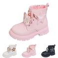 thumbnail image 4 of Sopiago Kids Boots Outdoor Four Seasons Ankle Sneaker High Top Casual Classic Hiking Shoes Ankle Boots for Toddler Girls Pink,8, 4 of 7