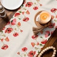 thumbnail image 3 of Red Poppy Table Runner 70 Inches, Spring Summer Flowers Botanical Rustic Bed Runner Dresser Scarves Tabletop for Indoor Outdoor Parties/Ceremony/Banquet, 13" x 70", 3 of 9
