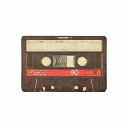 Old Door Decor MKHERT Funny Retro Old Compact Cassette Tape Doormat Rug Home Decor Floor Mat Bath Mat 23.6x15.7 inch ()