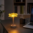 thumbnail image 5 of LED Night Light Acrylic Gift Ambient Light, Table Lamp Bedroom Bedside Decor Light, Warm Yellow Flower Shaped Desk Lamp Mini Portable Nightstand Lamp, 5 of 7