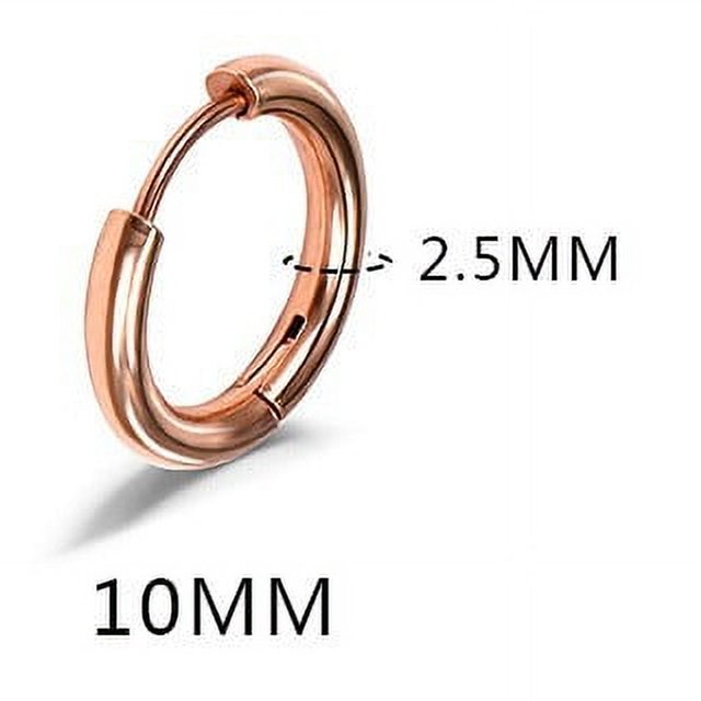 Pendientes con hebilla para la oreja con forma de anillo redondo de acero de titanio de 2,5 de espesor, con personalidad para hombres y mujeres