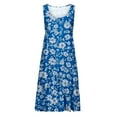 thumbnail image 5 of Jjayotai No Boundaries Summer Dresses for Women 2025 Vacation, Womens Dresses, Floral Tshirt Dress,Casual Sleeveless Beach Flowy Tank Sundresses with Pockets Blue~ XXXL, 5 of 6