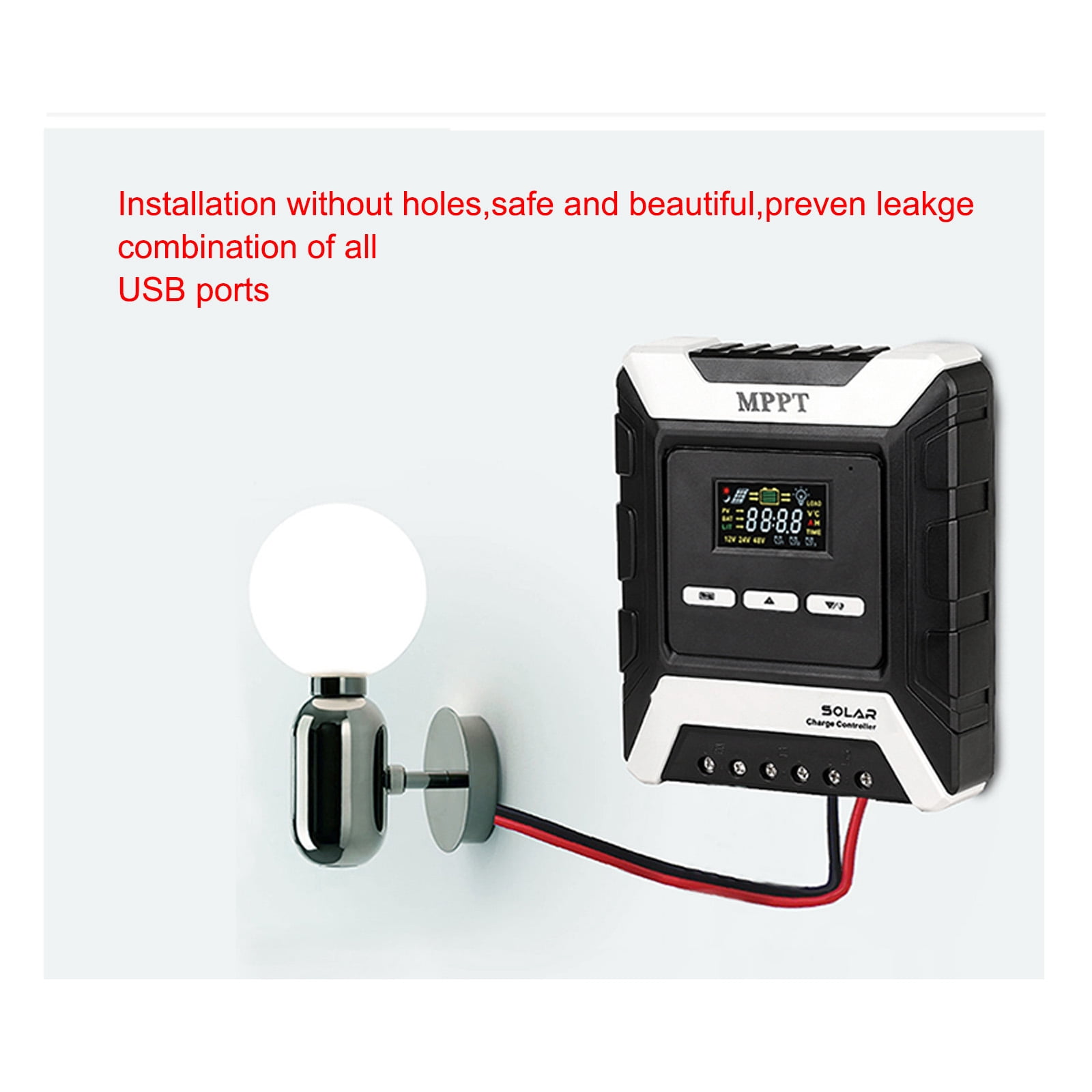 30A MPPT AUTO Solar Charge Controller Charger 12V/24V/48V with Color LCD Display