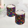 thumbnail image 2 of Yayeee 2 Pack Qtip Holder Bathroom Cotton Swab Canister with Lid Clear Dispenser Set, Colorful Psychedelic, 2 of 6