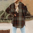 thumbnail image 6 of Women Coats and Jackets Shacket Jacket Women Plaid Color Block Jacket Buttons Down Collar Plaid Shirts Loose Plus Size Flannel Jacket, 6 of 6