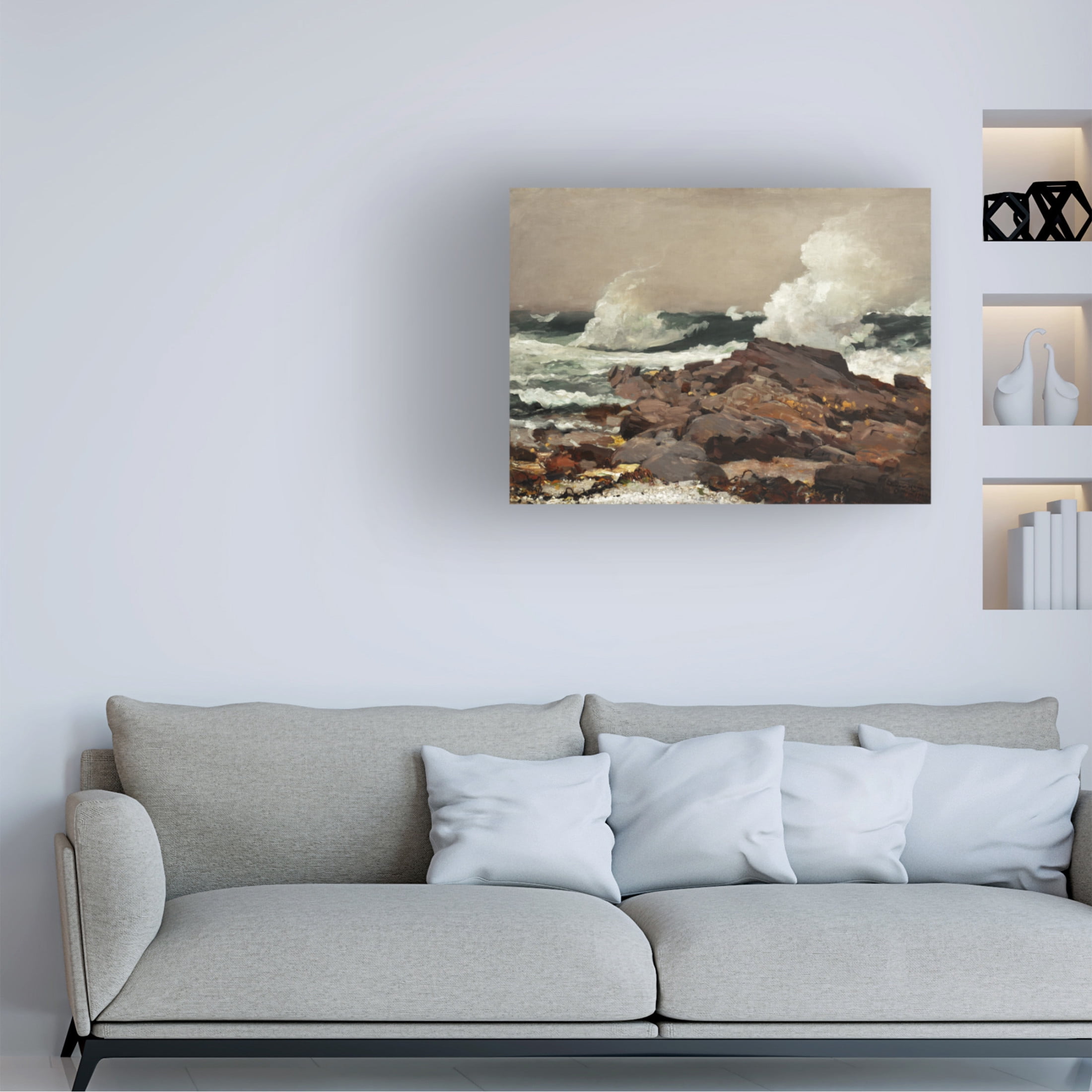 Trademark Fine Art Winslow Homer  Homer's Crashing Waves I Canvas Wall Art