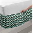 thumbnail image 2 of Turquoise Bed Skirt, Wavy Lines with Abstract Chevron Pattern Herringbone Stripes Retro Zigzag Image, Elastic Bedskirt Dust Ruffle Wrap Around for Bedding Decor, 4 Sizes, Multicolor, by Ambesonne, 2 of 2