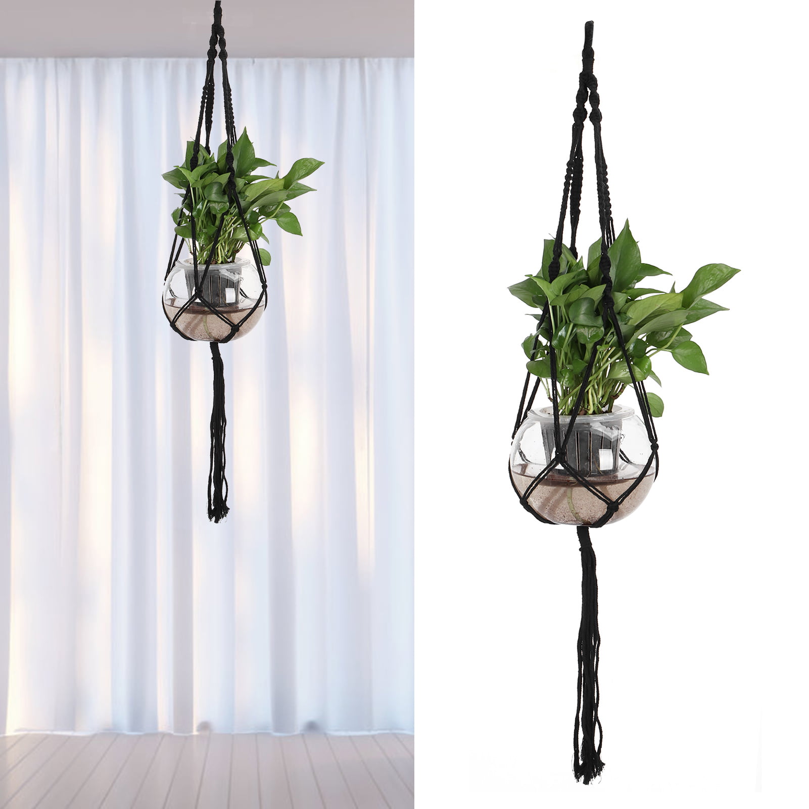 Home Garden Patio Houseplant Braided Rope Hanging Hanger for Plant Pot 97cm 