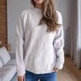 thumbnail image 2 of Byworldtasic Womens Sweaters Womens Oversized Sweater Long Sleeve Crewneck Ribbed Knit Pullover Casual Chunky Trendy Sweaters Purple, 2 of 5