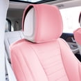 thumbnail image 4 of FH Group Grande70 Luxe Faux Leather Universal Car Seat Covers w Sleek Pattern Fit for Cars, Trucks, SUVs or Vann – Pink Front Seats, 4 of 8