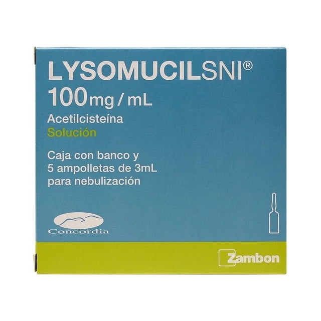 Lysomucil SIN Solución con 100MG con 5 Ampolletas con 3ML