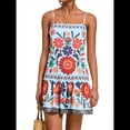 thumbnail image 3 of Vestido Minivestido Bohemio Floral con Tirantes Finos y Bajo con Volantes para Mujer para Vacaciones. Azul XL, 3 of 9
