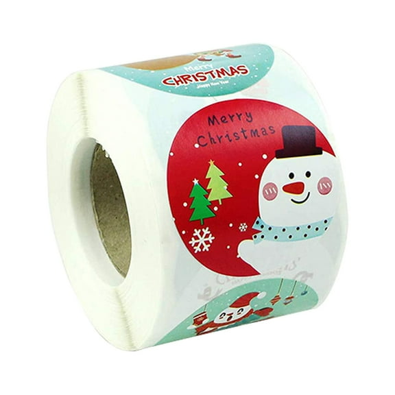Xiwaer Christmas Stickers 1 Roll 500 Posts Happy Faces Xmas Kids Stickers Decals For Toys Gifts Crafts Decorations Multicolor