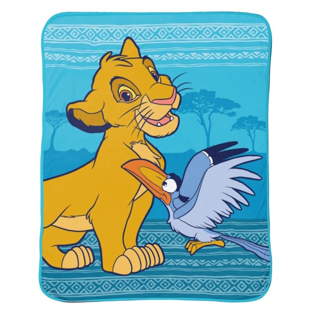 Disney Lion King 46"x60" Soft Microfiber Blue Kids Throw w/ Simba and