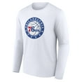 thumbnail image 2 of Men's White Philadelphia 76ers Alternate Logo Long Sleeve T-Shirt, 2 of 3