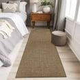 thumbnail image 5 of Brown 2x6 Kitchen Runner Rug, Farmhouse Burlap Solid Beige Color Modern Linen Texture Non-Skid Rubber Backing Large Rectangle Rugs - Living Room Bedroom Home Office, Indoor Floor Carpets Washable Rug, 5 of 9