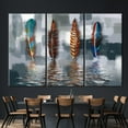 thumbnail image 2 of Modern Wall Art, Abstract Poster, Feather Art, Abstract Feather Printed Canvas, Oil Painting Print, Contemporary Art Canvas, Luxury Art, Canvas Wall Decor - Gold Framed, 2 of 9
