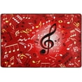 thumbnail image 4 of SKYSONIC 36x24in Musical Notes Red Area Rug, Abstract Pattern Non-Slip Floor Carpet for Indoor Living Dining Room Bedroom, 4 of 7