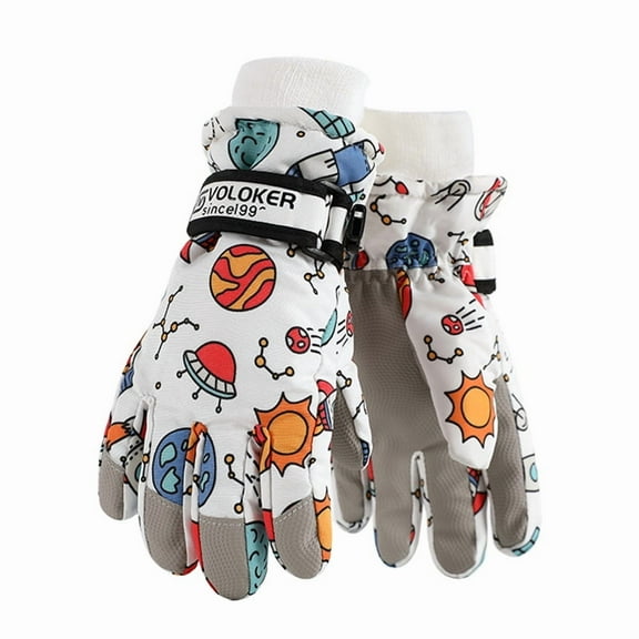 Jamicy Kids Winter Gloves Warm Gift for Children Ski Gloves Kids Waterproof Snow Gloves Winter Windproof Thermal Skiing Gloves for Boys Girls Skating Snowboarding Cycling