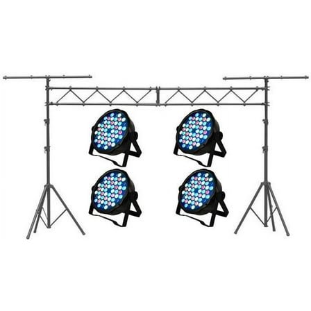 MR DJ LS560 10FT Portable PRO Audio PA DJ Lightweight Aluminum Lighting Truss   4 MEGA354 SlimPAR 54 Low Profile RGB LED Par