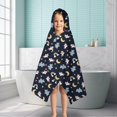 thumbnail image 6 of Blue Cartoon Unicorn Hippo Rainbow Moon Pattern Hooded Bath Towel，50"x30" for Ages 3 To 12 Kids, Quick Dry Lightweight Soft Microfiber Hood Beach Towel Cover Up for Kids, 6 of 7