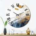 thumbnail image 3 of Designart "Abstract in Dark Blue and Gold V" Fractals Oversized Wall Clock, 3 of 5
