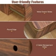 thumbnail image 5 of Demi Bonn L-Shaped Computer Desk with Letter File Drawer, Small Home Office Desk Study Writing Table, Brown, 5 of 9