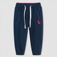 thumbnail image 4 of 12-18 Months Toddler Boys Pants Fleece Lined Thick Straight Leg Elastic Waist Cozy Sweatpants with Side Pockets Fall Winter Casual Wear for Boys 12 18 Months 2T 3T 4T 5T 6T,Dark Blue, 4 of 4