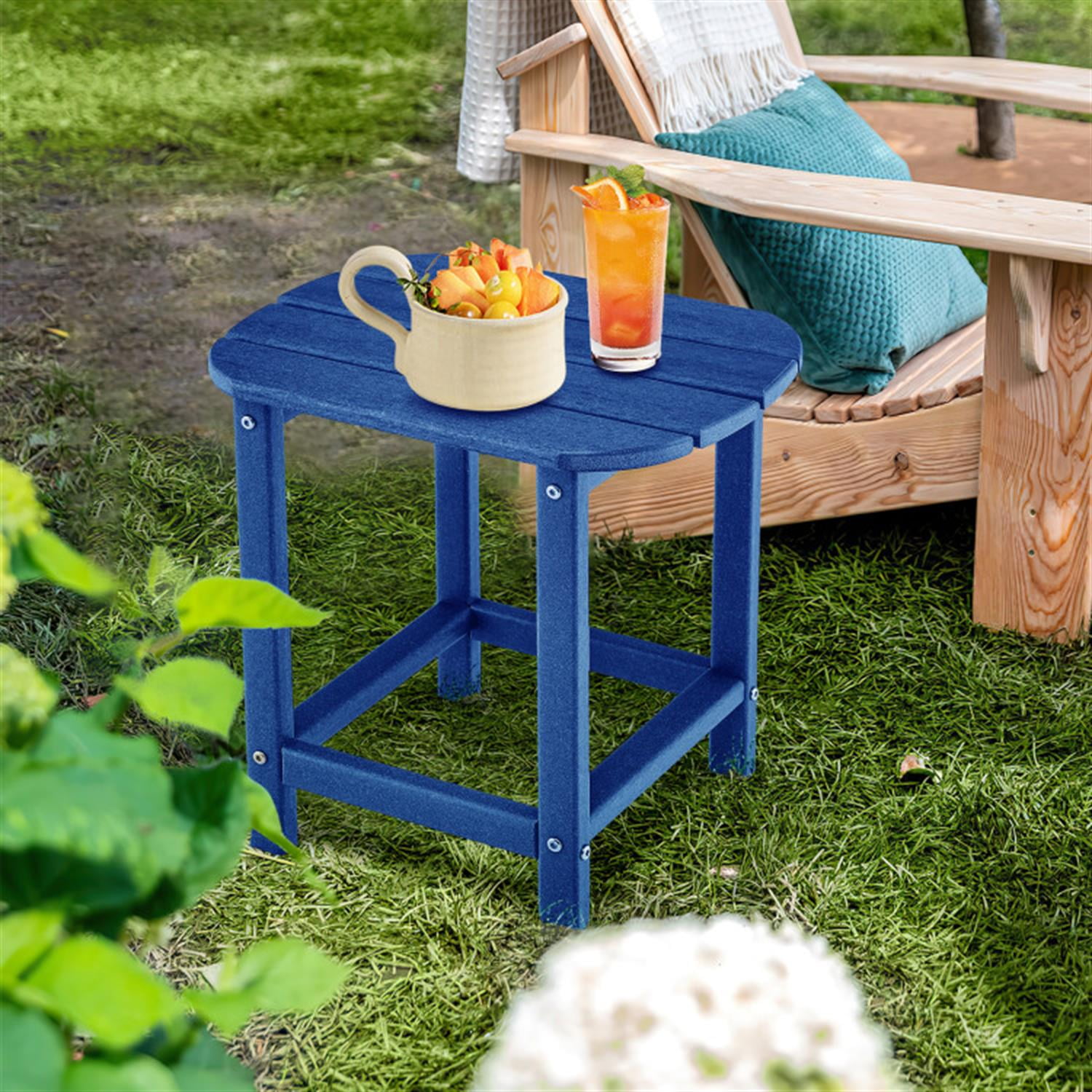 Demi Bonn 18" Weather Adirondack Resistant Outdoor Side Table for Garden Yard Patio, Small Outside End Tabledoor or Outdoor Use, Blue