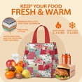 thumbnail image 5 of Pioneer Flower Floral Print Pattern Insulated Lunch Bag for Women & Adults,Large Portable Soft Cooler Lunch Bag,Thermal Food Storage Tote with Pearl Cotton,8.66L,8.75x5.75x9.5 Inch, 5 of 6
