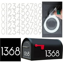 Genreen Reflective Mailbox Numbers for Outside - 5 Sets House Address Numbers with Sticky Tabs, Easy Install & Night Visible (0-9)