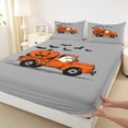 thumbnail image 4 of Feelyou Cute Ghost Truck Bed Sheets, Spooky Pumpkin Bat Full Size Sheets, Gray, 4 Pieces, 1 Flat Sheet, 1 Fitted Sheet and 2 Pillowcases, 4 of 5
