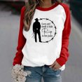 thumbnail image 2 of IROINNID Womens Long Sleeve Tops Lounge Printing Round Neck Loose T-Shirt Autumn Blouse Pullover Tops Hoodless Sweatshirts,Red, 2 of 4