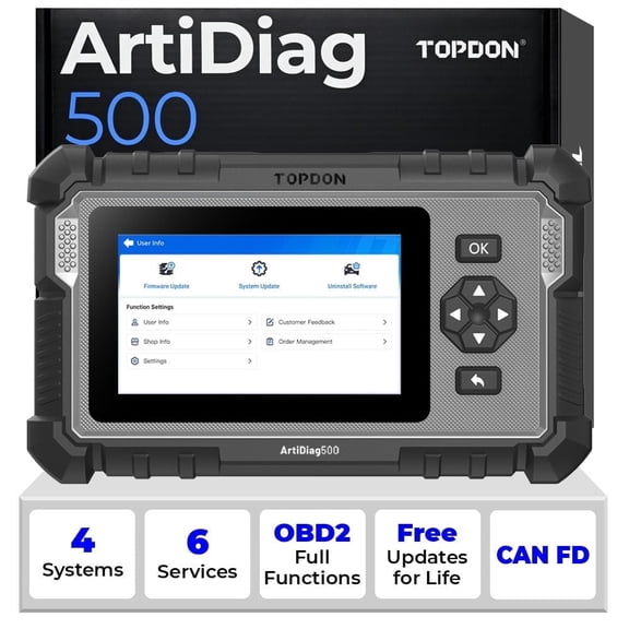 TOPDON AD500 OBD2 Scanner Car Code Reader Scan Tool, Engine ABS SRS Transmission Diagnostics Tool, Lifetime Free Upgrade for DIY