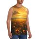 thumbnail image 2 of Balery Sunflower Sunset Rainfall Camisetas sin mangas para hombre, absorbe la humedad y protege contra el mal olor.-Large, 2 of 7